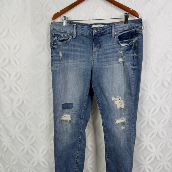 Torrid Ankle Skinny Patch Distressed Raw Cut Jeans‎ Size 16 - Picture 3 of 10